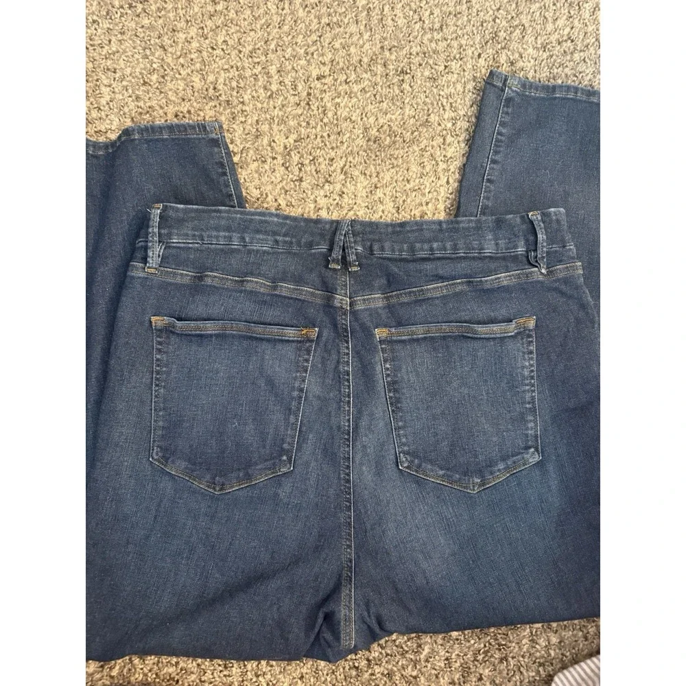 Good American Jeans Women Size 20 Dark Blue Good Legs Straight High Rise Stretch